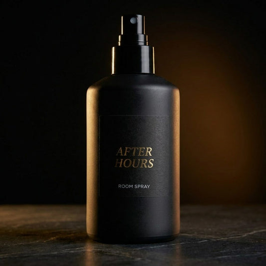 After Hours matte-black evening room spray bottle